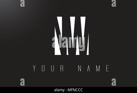 NW Letter Logo With Black and White Letters Negative Space Design. Stock Vector