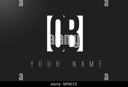 OB Letter Logo With Black and White Letters Negative Space Design. Stock Vector