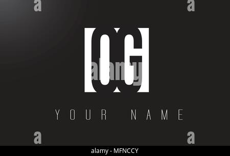 OG Letter Logo With Black and White Letters Negative Space Design. Stock Vector