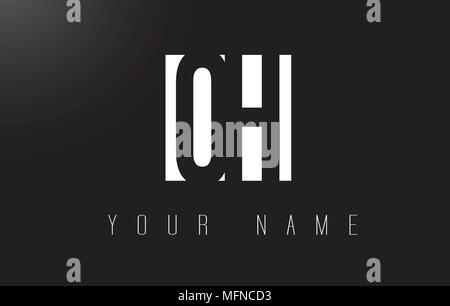 OH Letter Logo With Black and White Letters Negative Space Design. Stock Vector