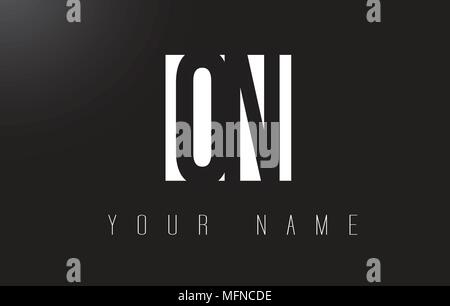ON Letter Logo With Black and White Letters Negative Space Design. Stock Vector