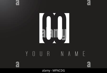 OO Letter Logo With Black and White Letters Negative Space Design. Stock Vector