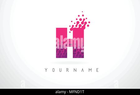 Z Letter Logo with Pink Letters and Purple Color Particles Dots Design ...