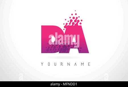 DA D A Purple Letter Logo Design with Creative Liquid Effect Flowing ...