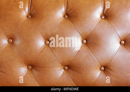 Brown leather sofa texture background with details Stock Photo