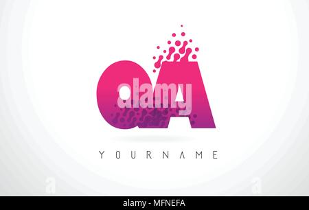 QA Q A Purple Letter Logo Design with Creative Liquid Effect Flowing ...