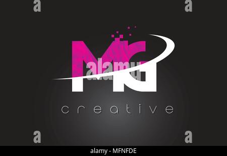 GM G M Letter Logo With Pink Letters And Purple Color Particles Dots Design.  Royalty Free SVG, Cliparts, Vectors, and Stock Illustration. Image 79945643.