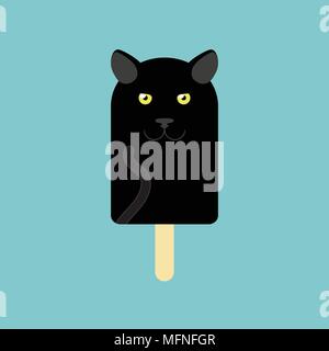 Popsicle in the shape of a Panther Stock Vector