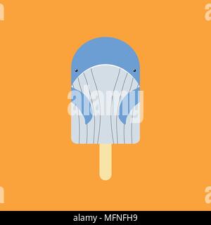 Popsicle in the shape of a Whale Stock Vector