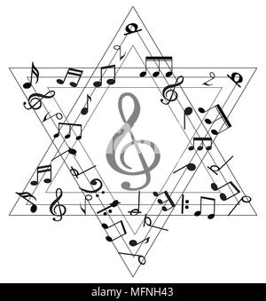 Music note background with music symbol icon collection Stock Vector