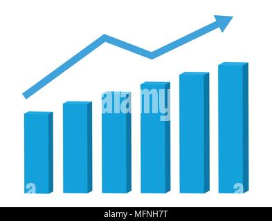 Developing graph with bar charts Stock Vector
