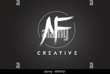 AF Brush Letter Logo Design with Black Circle. Creative Brushed Letters ...