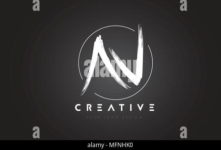 AN Brush Letter Logo Design. Artistic Handwritten Brush Letters Logo Concept Vector. Stock Vector