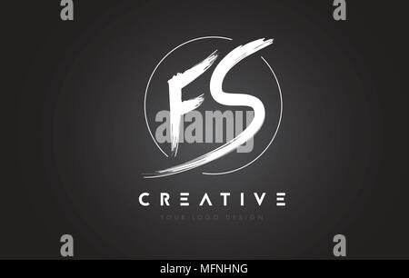 FS Brush Letter Logo Design with Black Circle. Creative Brushed Letters ...