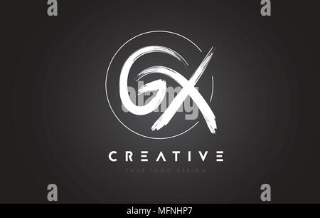 GX Brush Letter Logo Design with Red Circle. Creative Brushed Letters ...