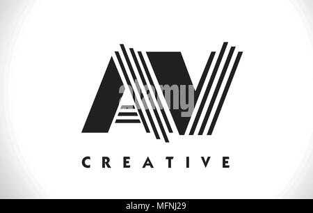 AV A V Letter Logo with Lines Design And Purple Swoosh Vector Letters ...