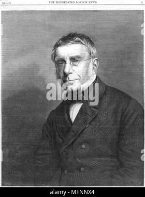 George Biddell Airy (1801-1892) English astronomer and geophysicist born at Alnwick, Northumberland.  Astronomer Royal and Director of the Royal Greenwich Observatory (1835-1881).  Engraving. Stock Photo
