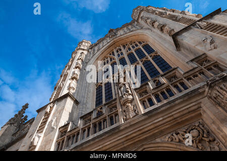 Exterior of Abbey Church of St.Peter and St.Paul, commonly known as Bath Abbey. Anglican parish church and former Benedictine monastery in Bath, Somer Stock Photo