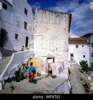 Street in village Casares, Spain Stock Photo