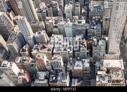 View from observation deck, ESB. Midtown Manhattan Stock Photo