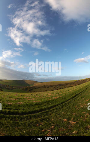 Sweeping landscape near Compton Abbas in autumn, Dorset, England. Stock Photo