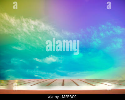 Blue sky and clouds with pastel filter Stock Photo