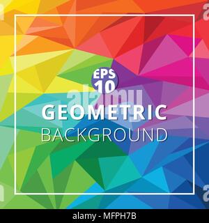 Abstract geometric low polygon colorful background. Triangle pattern texture. Vector illustration Stock Vector