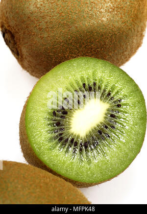 Kiwi, actinidia chinensis, Fruits against White Background Stock Photo