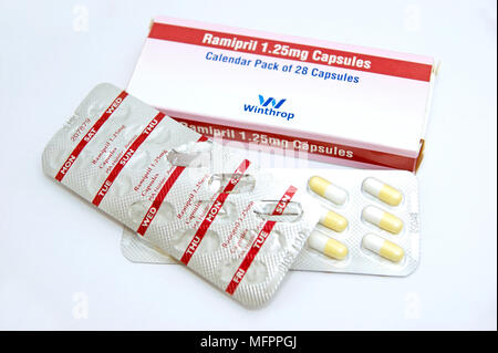 Ramipril medication for treating high blood pressure made by Bristol ...