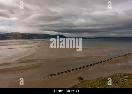 View from west shore of The Great Orme at low tide. Conwy. Wales Stock Photo