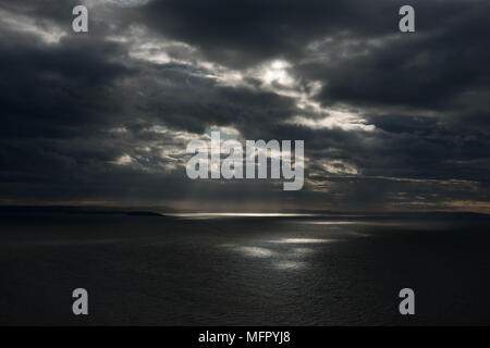 Dramatic evening sky over Irish Sea near The Great Orme. Conwy. Wales Stock Photo