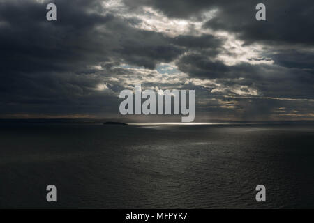 Dramatic evening sky over Irish Sea near The Great Orme. Conwy. Wales Stock Photo