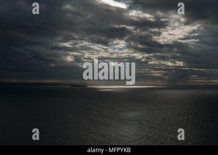 Dramatic evening sky over Irish Sea near The Great Orme. Conwy. Wales Stock Photo