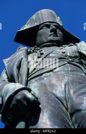 The statue of Napoleon Bonaparte, french emperor. He was born in Ajaccio, 15 august 1769. Stock Photo