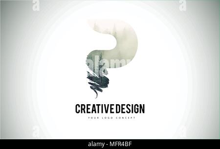 E Letter Brush with Forest Fog Texture. Forest Trees Letter Logo Design ...
