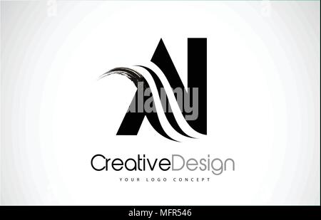 Letters AI Logo with black and white negative space design. Letters A ...