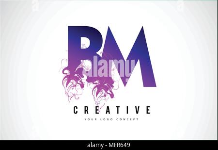 Bm b m letter logo with color block design Vector Image