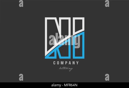 white blue alphabet letter ni n i logo combination design on black background suitable for a company or business Stock Vector