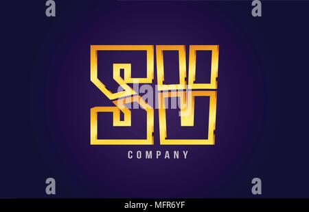 gold golden alphabet letter sv s v logo icon combination design ...