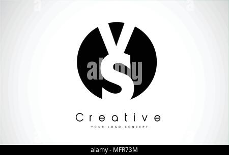 VS Letter Logo Design inside a Black Circle. Creative Lettering Logo ...