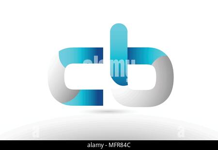 white blue alphabet letter cb c b logo combination design on black ...