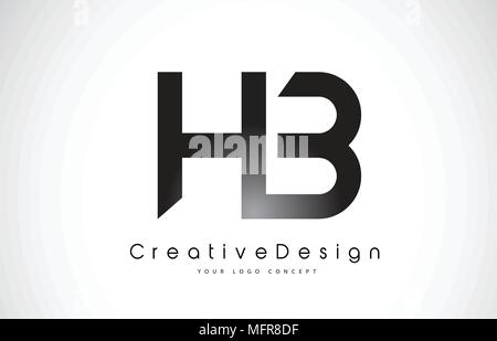 HB H B Letter Logo Design In Black Colors. Creative Modern Letters ...