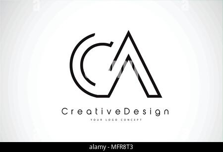 CA Letter Logo Design in Black Colors. Creative Modern Letters Vector ...