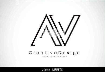 AV Letter Logo Design in Black Colors. Creative Modern Letters Vector ...