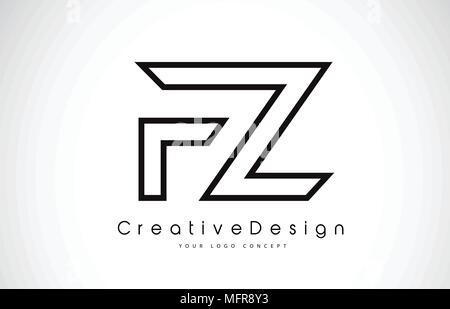 Fz f z letter modern logo design with yellow Vector Image