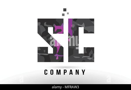 SC S C Purple Letter Logo Design with Creative Liquid Effect Flowing ...