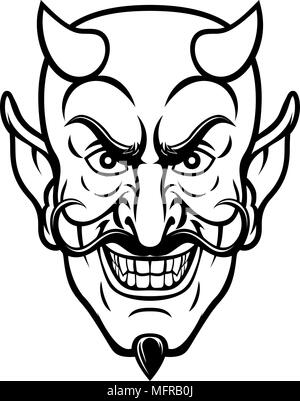 Devil Demon Mascot Head Vector Illustration Stock Vector Image & Art 