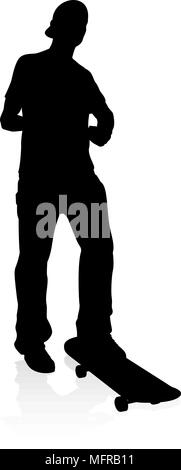 Skater Skateboarder Silhouette Stock Vector