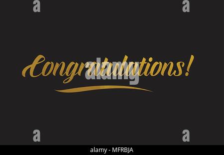 Congratulations gold golden word texture text suitable for card, brochure or typography design Stock Vector