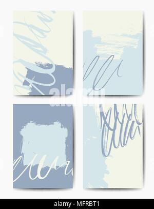 Modern brush vector postcard template Stock Vector